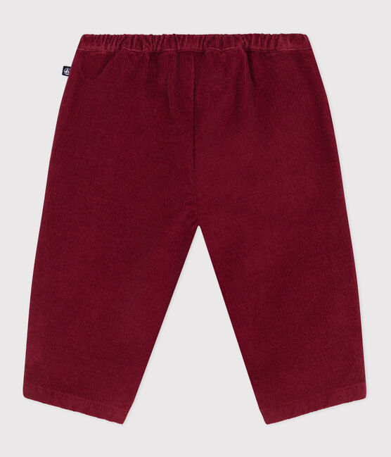 Pantalón de pana lisa para bebé AMARANTE