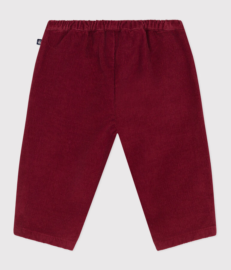 Pantal&oacute;n de pana lisa para beb&eacute; rojo AMARANTE