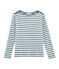 Camiseta manga larga para mujer azul FONTAINE/blanco MARSHMALLOW