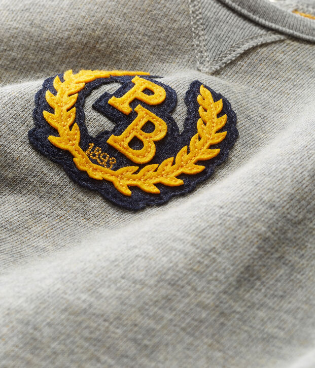 Mono largo en mulet&oacute;n para beb&eacute; ni&ntilde;o gris/amarillo