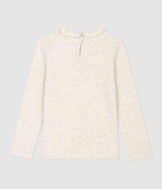 Camiseta de manga larga de algodón de niña beige MONTELIMAR CHINE