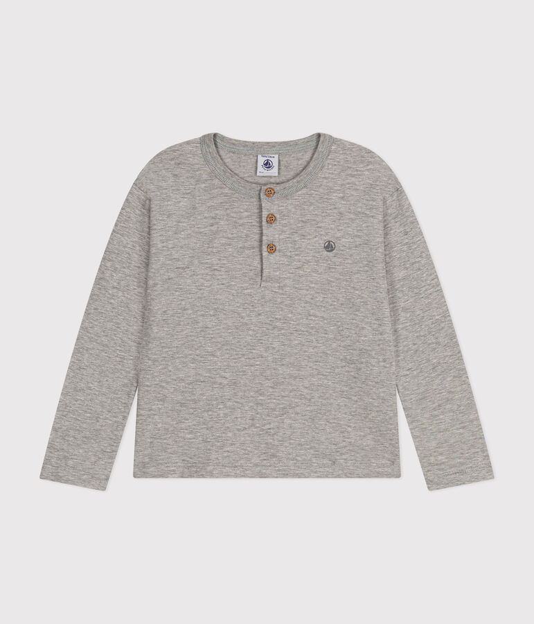 Camiseta de algod&oacute;n de manga larga de ni&ntilde;o gris CHATON CHINE