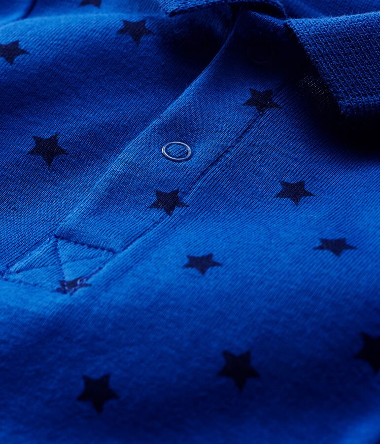 Body de manga larga con cuello de polo para beb&eacute; ni&ntilde;o azul/azul