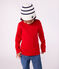 Gorro infantil de punto tricotado a rayas con forro polar azul MARSHMALLOW/ SOIR