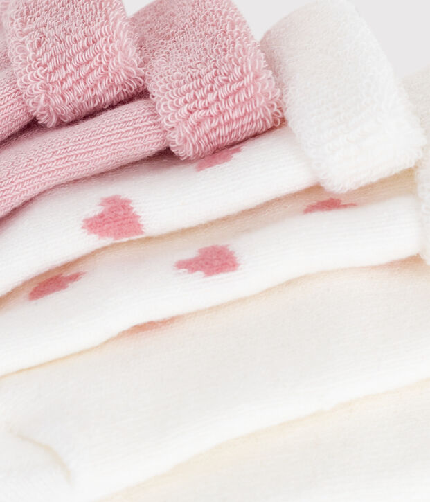 Juego de calcetines de algod&oacute;n liso para reci&eacute;n nacido multicolor