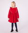 Vestido infantil liso de pana de manga larga rojo TERKUIT