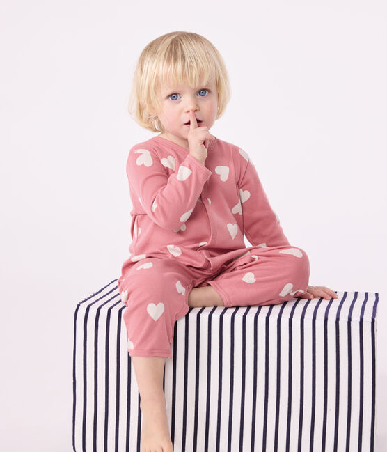Pijama sin pies de algodón estampado para bebé rosa ROSEWOOD/ MARSHMALLOW