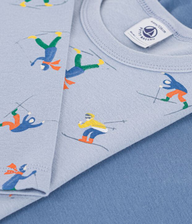 Juego de camisetas infantiles de algod&oacute;n de manga larga con estampado multicolor