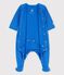 Bodyjama de algodón orgánico de bebé azul BRASIER/gris MARSHMALLOW