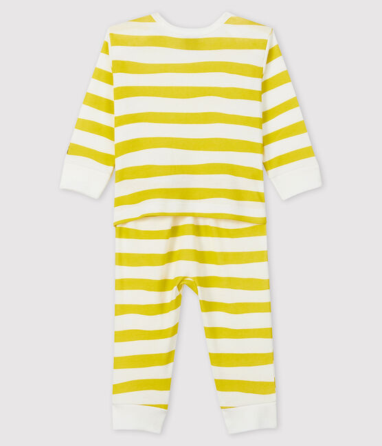 Pelele de punto acanalado sin botones de presión para bebé amarillo BLE/blanco MARSHMALLOW