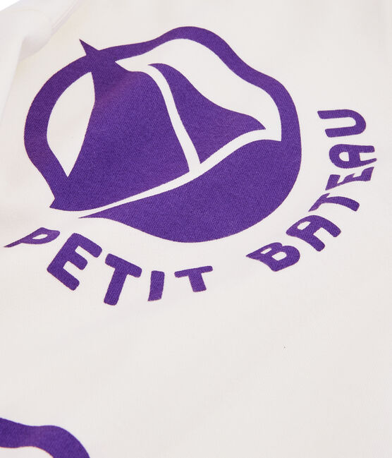 Sudadera con logotipo para mujer blanco MARSHMALLOW/violeta REAL