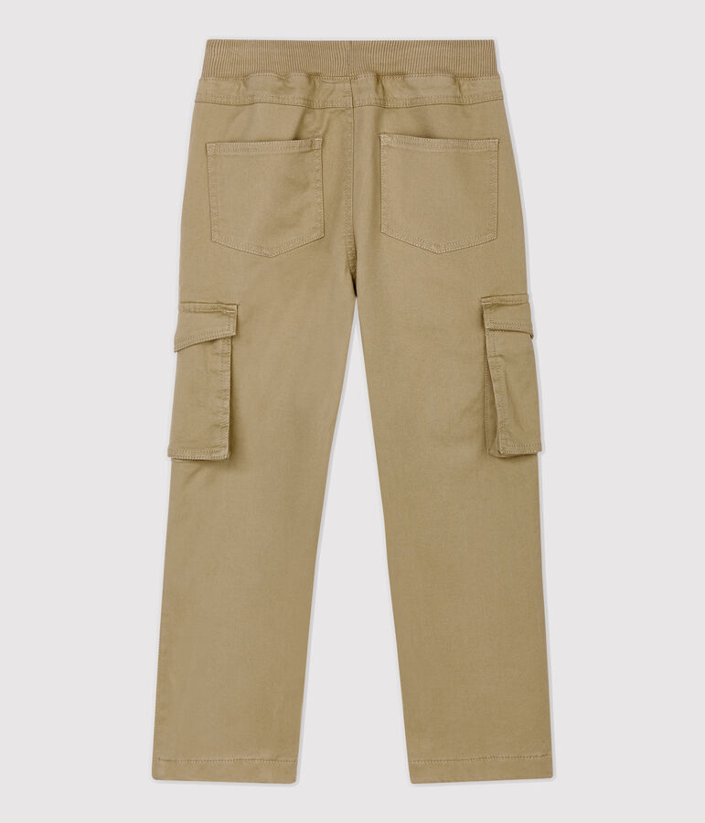 Pantal&oacute;n de corte normal de gabardina de ni&ntilde;o beige
