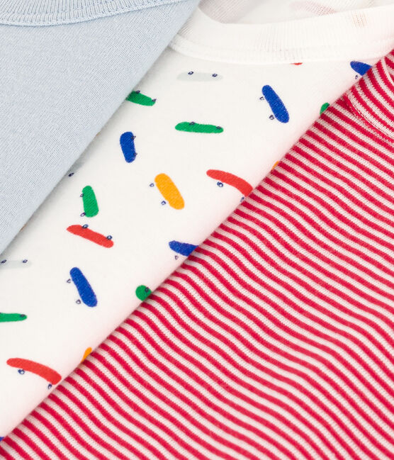 Juego de 3 camisetas infantiles de algodón sin mangas con motivo de patinete variante 1