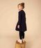 Vestido de manga larga infantil liso para niña azul SMOKING