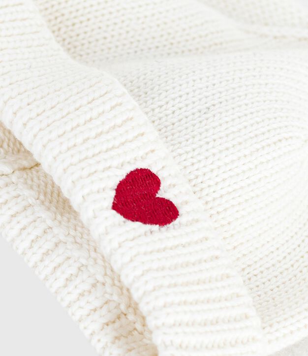 Gorro de reci&eacute;n nacido unisex de algod&oacute;n de punto blanco