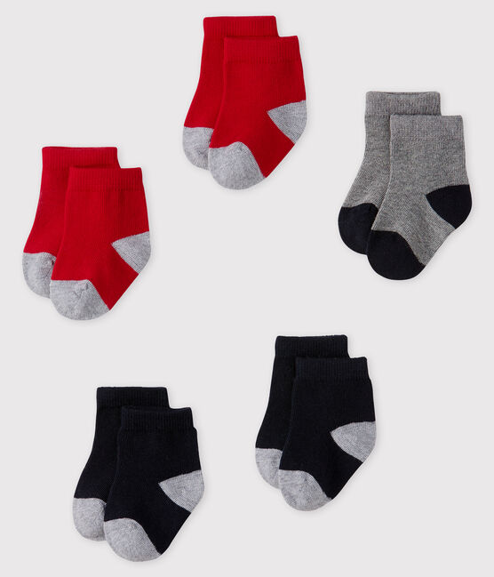 Lote de 5 pares de calcetines básicos para bebé niño azul SMOKING/rojo TERKUIT