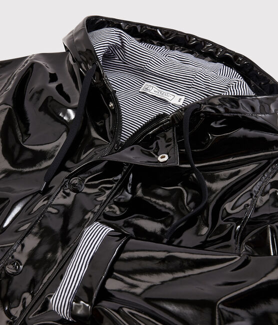 Impermeable de charol emblemático para mujer negro NOIR
