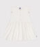 Vestido sin mangas de algodón façonné para bebé blanco MARSHMALLOW
