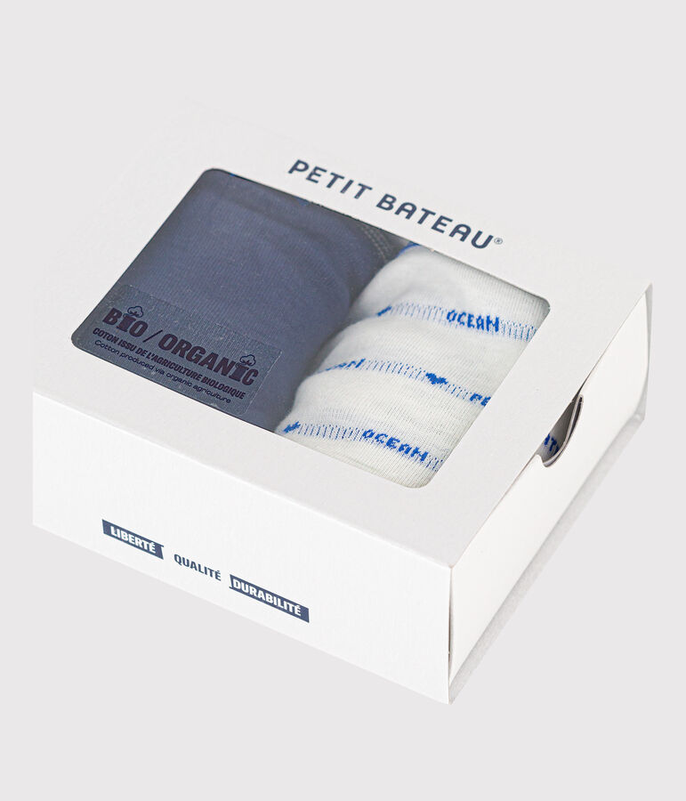 Juego de 2 braguitas de talle alto de algod&oacute;n de mujer multicolor