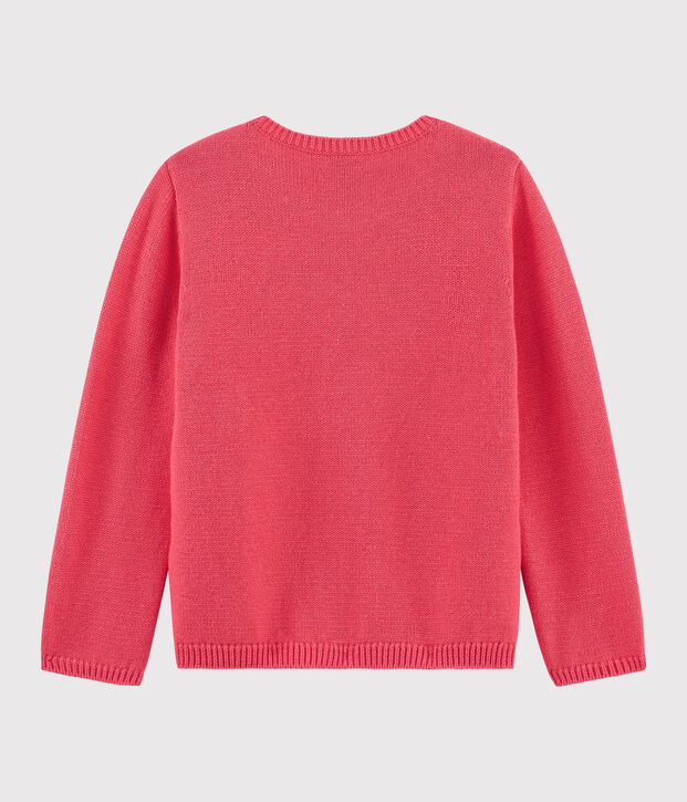 Jersey de lana y algod&oacute;n para ni&ntilde;a rosa
