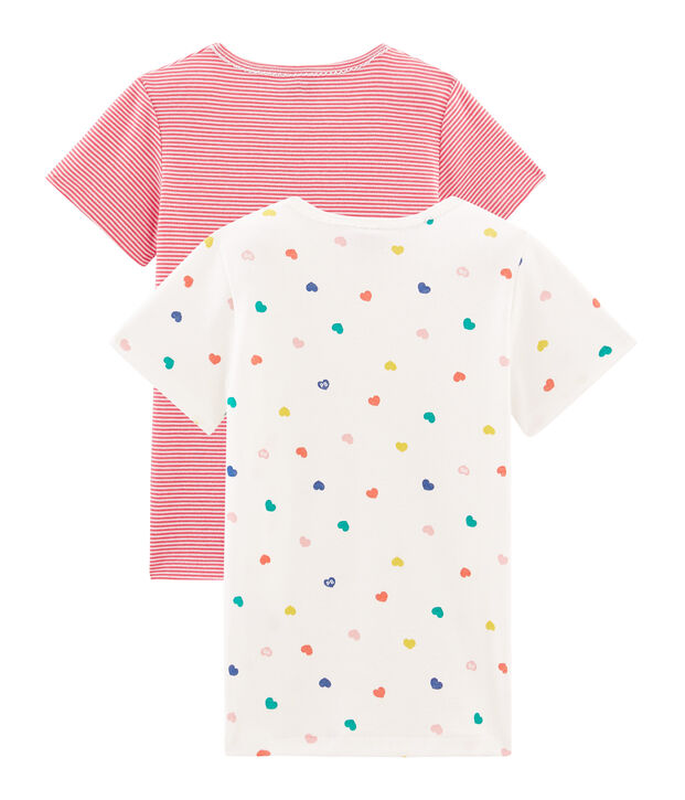 Par de camisetas manga corta para ni&ntilde;a multicolor