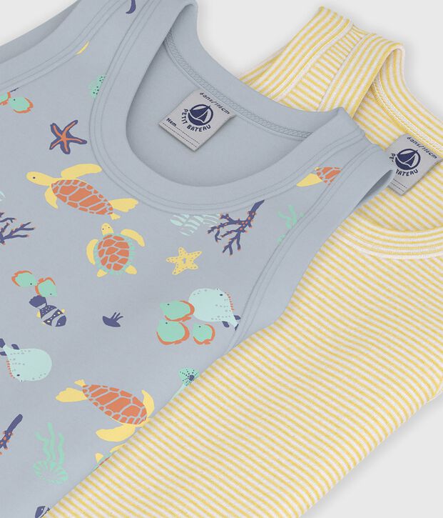 Juego de camisetas infantiles de algod&oacute;n con estampado fosforescente multicolor