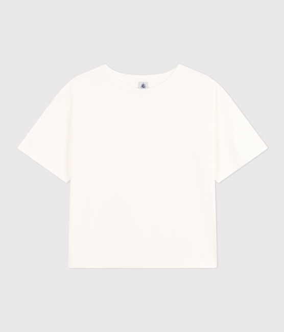 Camiseta la Boxy de algodón de mujer blanco MARSHMALLOW