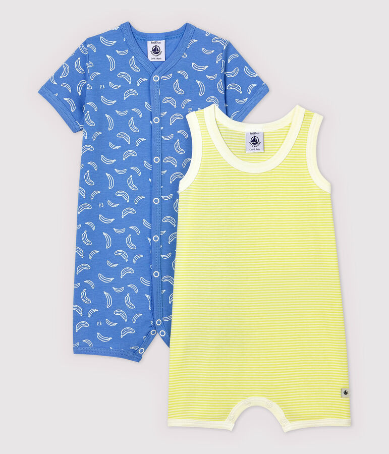 Lote de 2 monos cortos de algod&oacute;n multicolor