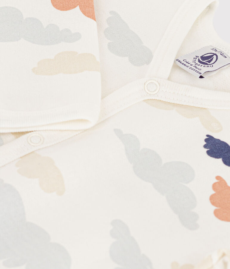 Pelele estampado de felpa blanco/multicolor