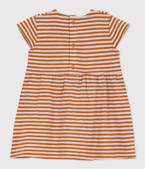 Vestido de manga corta de punto flameado a rayas para bebé TOAST/ DOLL