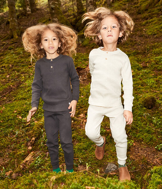 Pijama de algodón para niño/niña beige MONTELIMAR CHINE