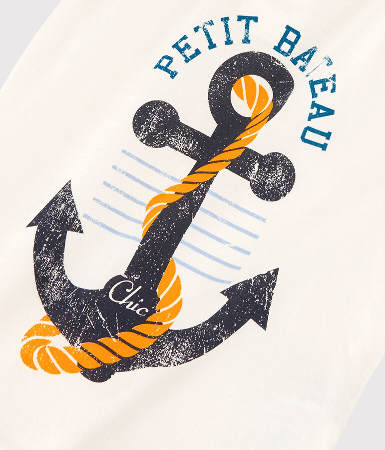 Camiseta de manga corta de punto de ni&ntilde;o blanco MARSHMALLOW 1