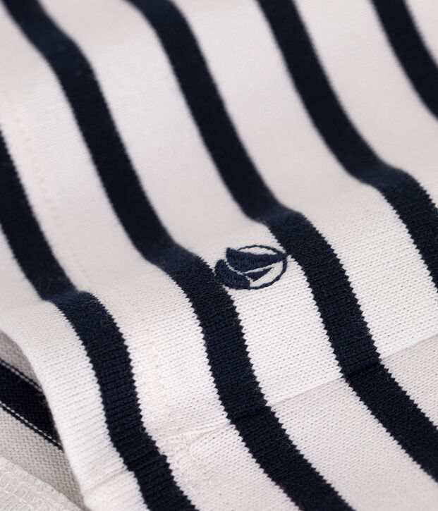 Marinera de algod&oacute;n con botones para mujer blanco/azul