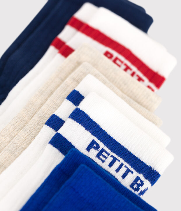 5 pares de calcetines infantiles deportivos de algod&oacute;n multicolor