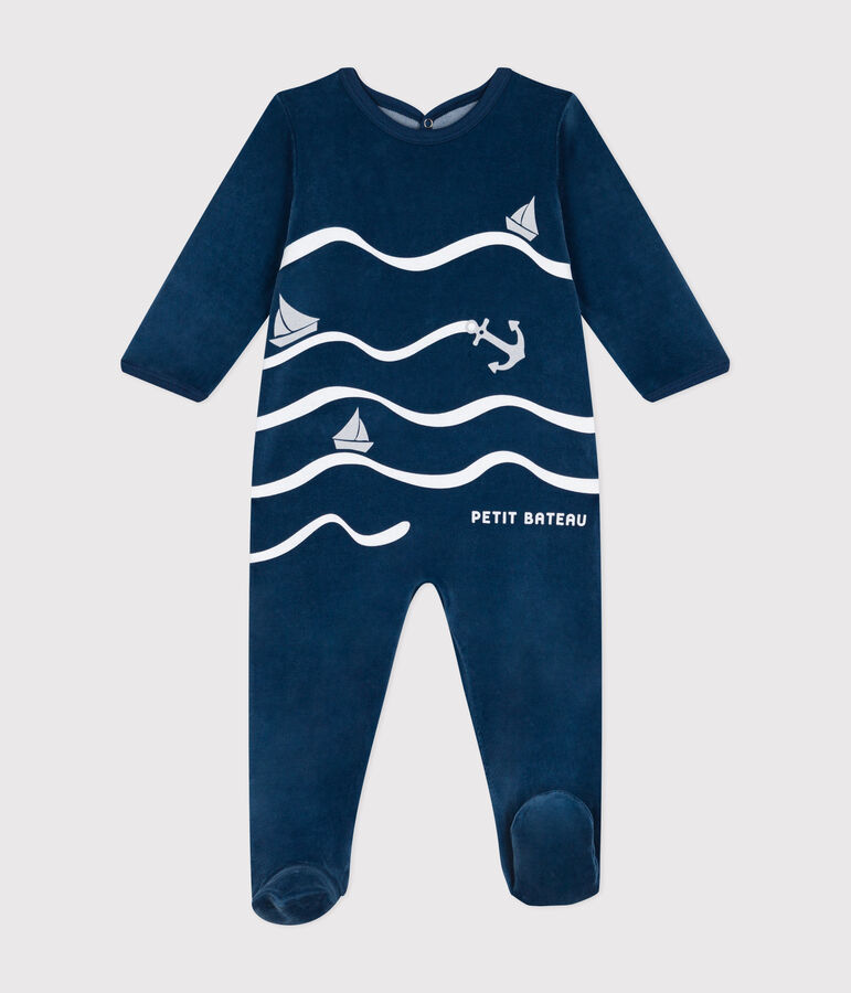 Dors bien en velours b&eacute;b&eacute; azul