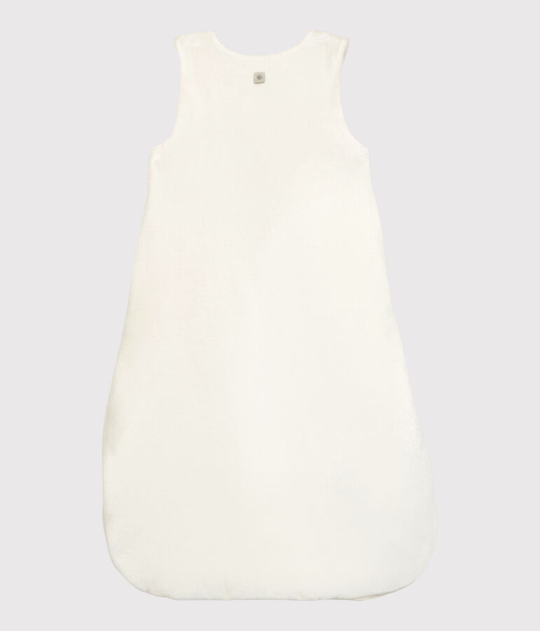 Saco de dormir de beb&eacute; en terciopelo de algod&oacute;n ecol&oacute;gico blanco