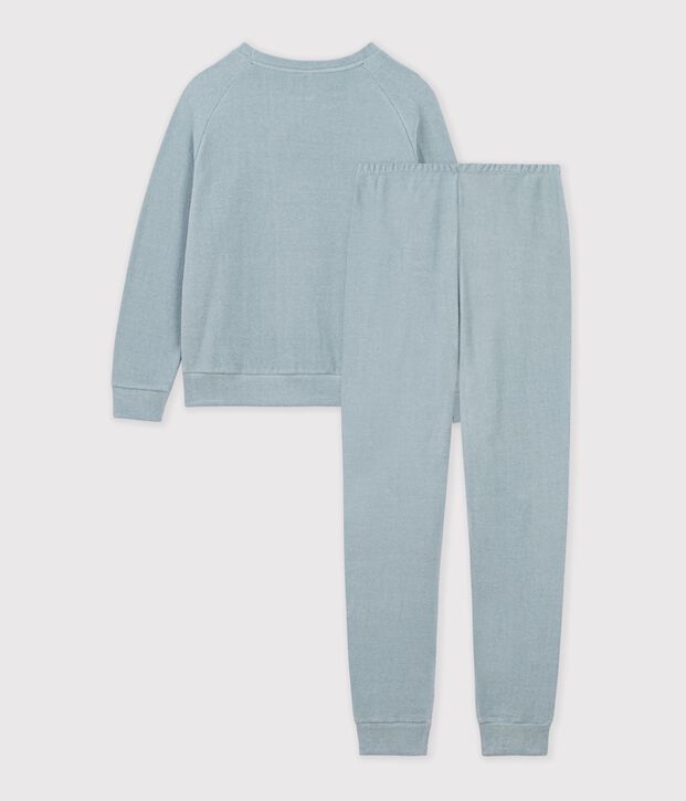 Pijama liso de rizo de algod&oacute;n para mujer SEDUMBLUE