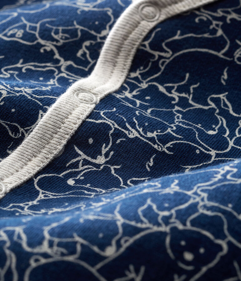 Pijama de mulet&oacute;n para beb&eacute; ni&ntilde;o azul/blanco