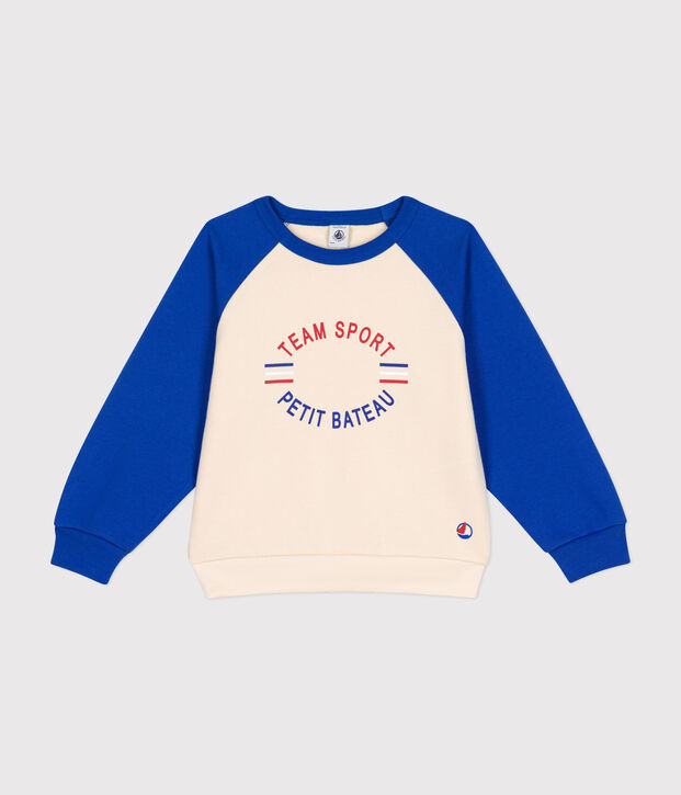 Sudadera de felpa para ni&ntilde;o crudo/azul