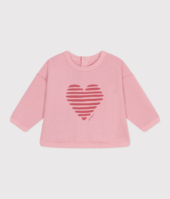 Sudadera de bebé de algodón liso rosa CHARME