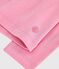 Camiseta infantil lisa de algod&oacute;n con cuello de manga larga rosa