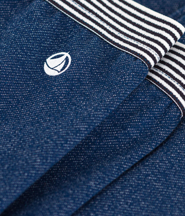 Jeggings de mulet&oacute;n de efecto vaquero de ni&ntilde;a azul/beige