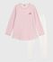 Camisón y leggings infantiles de terciopelo rosa JOLI/blanco MULTICO