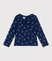 Camiseta infantil de algodón de manga larga con flores azul MEDIEVAL/blanco MULTICO