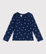 Camiseta infantil de algodón de manga larga con flores