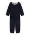 Pijama de terciopelo para niña azul SMOKING/gris ARGENT