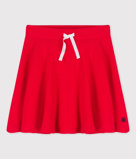 Falda de algodón orgánico de niña rojo PEPS