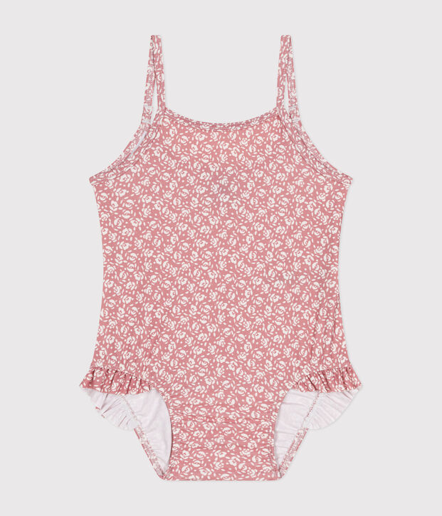 Traje de ba&ntilde;o de beb&eacute; rosa/blanco