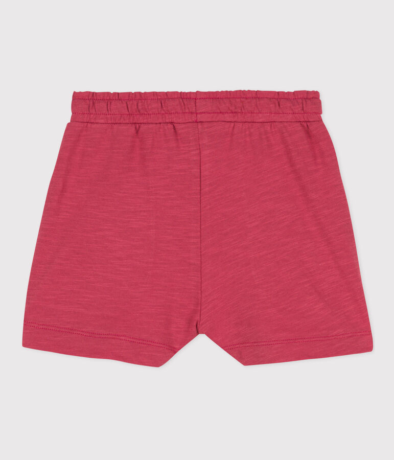 Shorts de punto flameado para ni&ntilde;a rosa