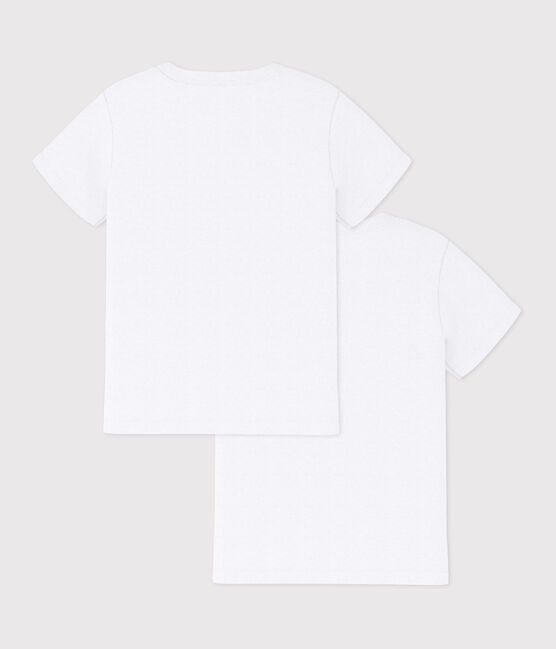 Lote de 2 camisetas de manga corta blancas de chico variante 1